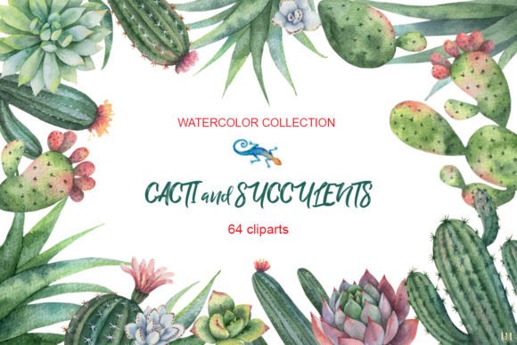 Cactus Clipart Watercolor Illustrations for Crafters & Etsy Sellers