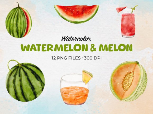 h1Watercolor Melon and Watermelon Illustrations for Digital Sellers/h1
