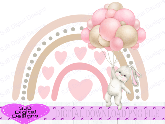 New Baby Girl Bunny Rainbow Watercolor Illustrations