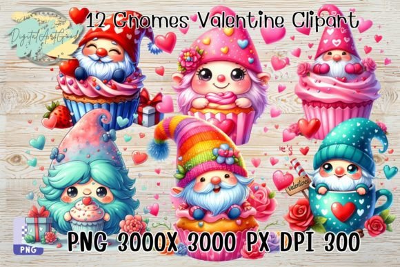 Reviewing 12 Gnomes in Cupcakes Bundle Watercolor