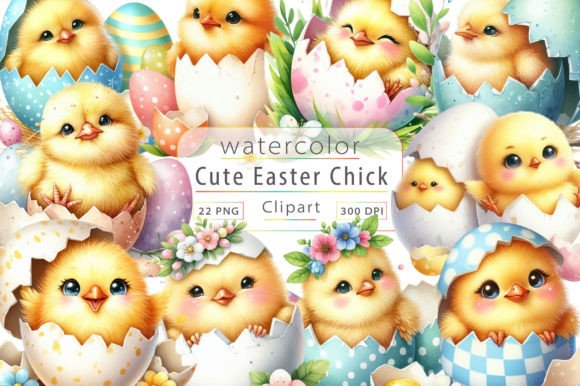 Watercolor Cute Easter Chick Clipart Review