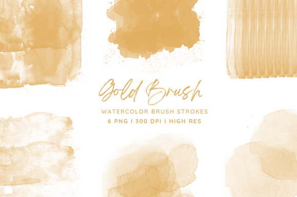 Watercolor Gold Brush PNG: A Freebie for Elegant Blog & Editorial Design
