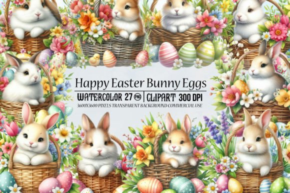 Watercolor Happy Easter Bunny Clipart Illustrations Review