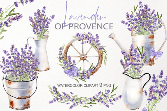 Watercolor Lavender Flower Illustration for Real Crafting and Handmade Business Use