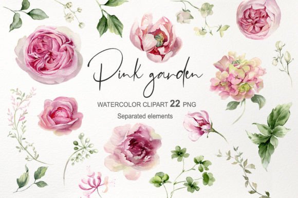 Watercolor Pink Flowers Clipart Rose PNG Review