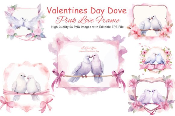 Watercolor Pink Valentine Dove Frame Review