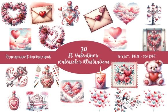 Watercolor St. Valentine's Illustrations Review