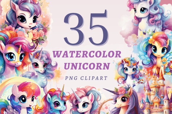 Watercolor Unicorn Illustrations: A Playful Touch for Local Branding